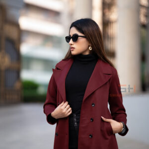 Premium Maroon Double-Breasted Overcoat – SWAAG HERITAGE Exclusive