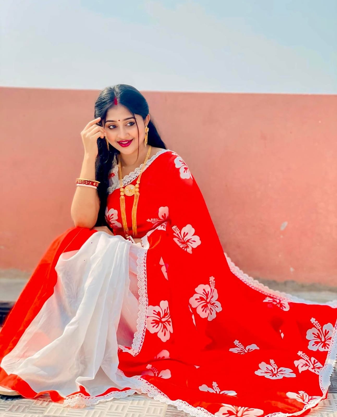 Semi Silk Digital Printed Saree with Lace Border & Blouse Piece | Swaag Heritage special Premium Ethnic Wear