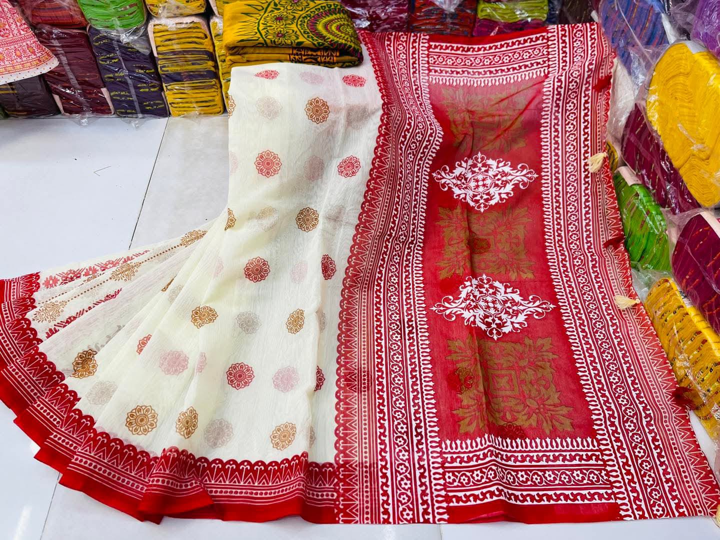 Half Silk Digital Printed Saree with Blouse Piece | Swaag Heritage special Premium Ethnic Wear
