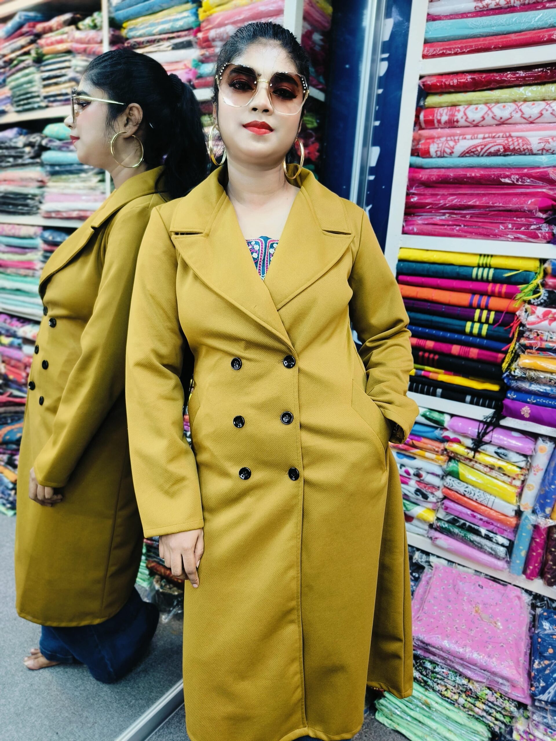 Premium Mustard yellow Double-Breasted Overcoat – SWAAG HERITAGE Exclusive