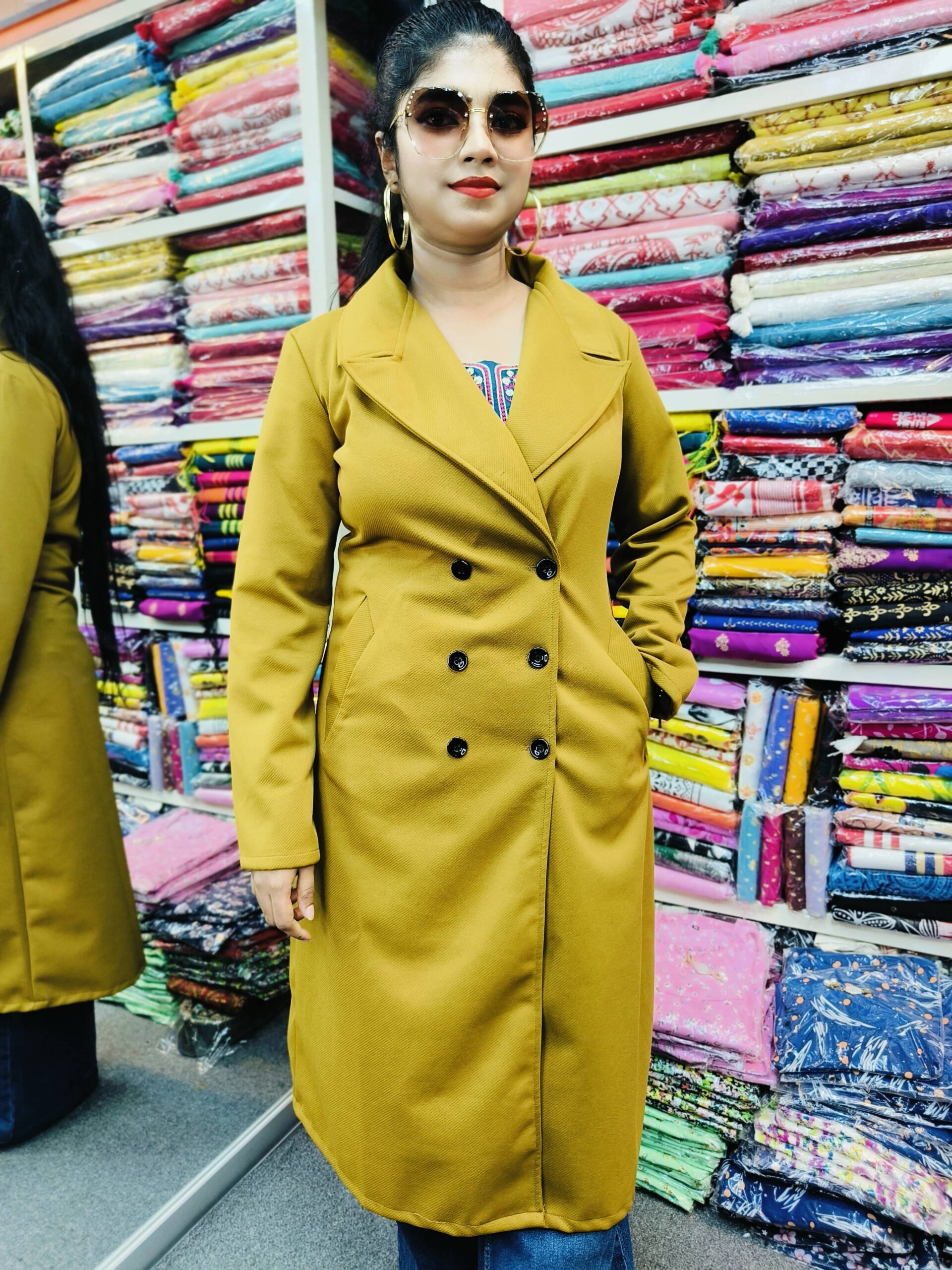 Premium Mustard yellow Double-Breasted Overcoat – SWAAG HERITAGE Exclusive - Image 2