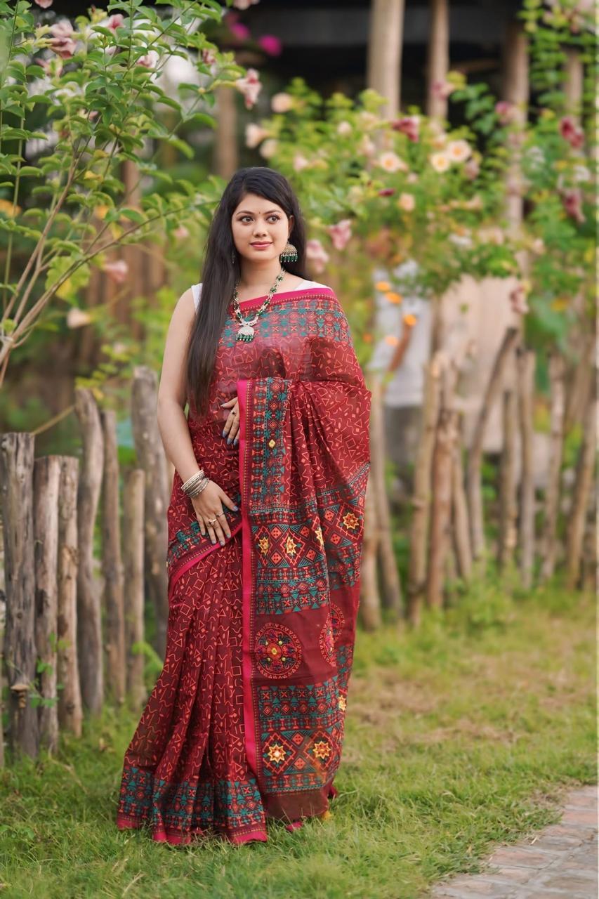 Premium Cotton Boutique Saree – Comfortable Daily & Festive Wear