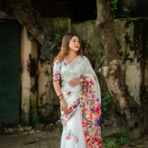 Semi Silk Digital Printed Saree with Blouse Piece | Swaag Heritage special Premium Ethnic Wear