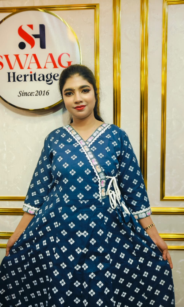 Boutique 2-Piece Long Anarkali Dress in Pure Cotton