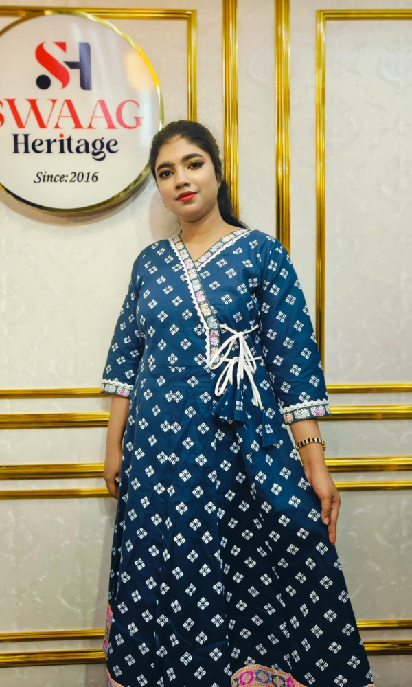 Boutique 2-Piece Long Anarkali Dress in Pure Cotton - Image 5