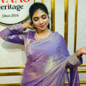 Lavender Luxury Party Wear Saree with Unstitched Blouse | Swaag Heritage