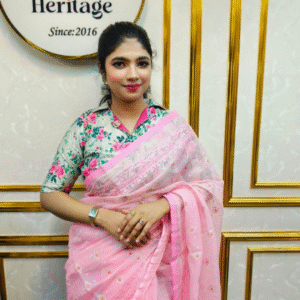 Handloom Muslin  Saree with All Over Thread work | Jamdani Motif inspired