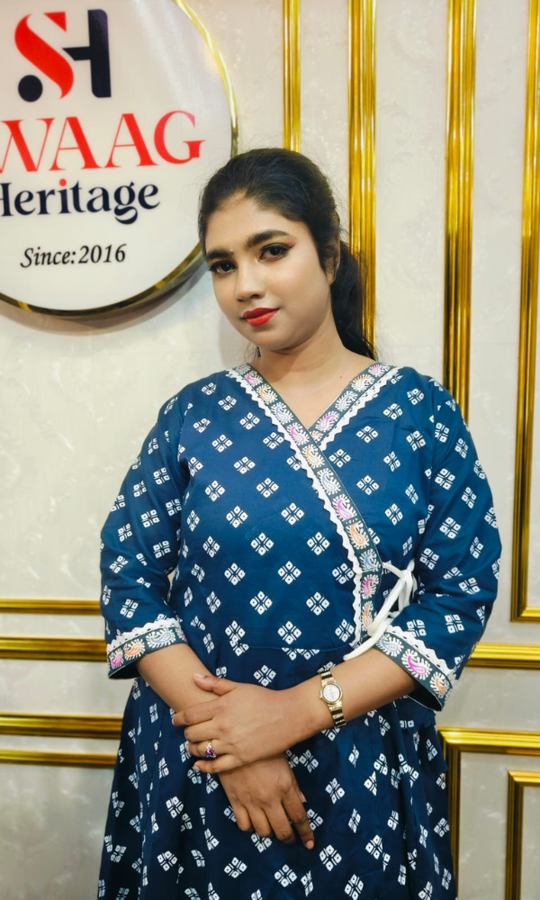 Boutique 2-Piece Long Anarkali Dress in Pure Cotton - Image 4