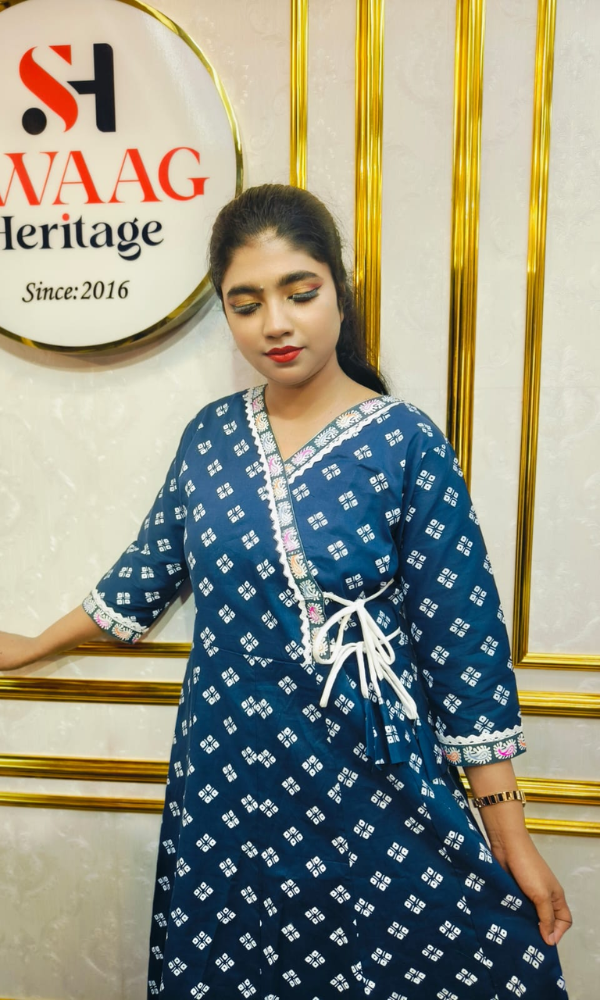 Boutique 2-Piece Long Anarkali Dress in Pure Cotton - Image 3