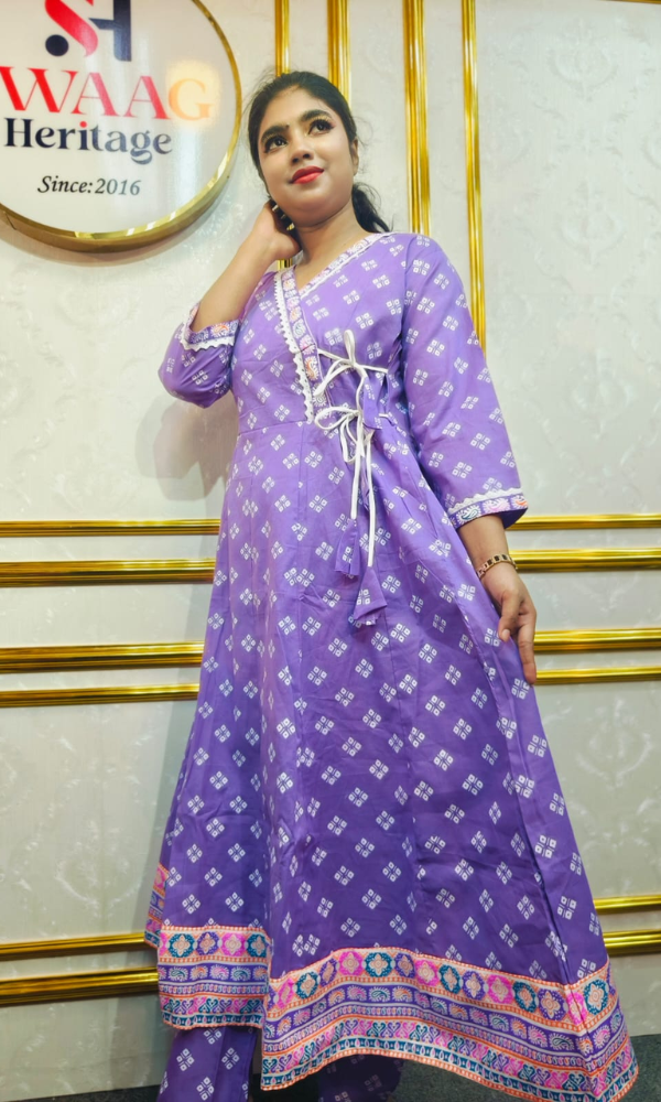 Boutique 2-Piece Long Anarkali Dress in Pure Cotton - Image 6