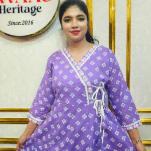 Boutique 2-Piece Long Anarkali Dress in Pure Cotton