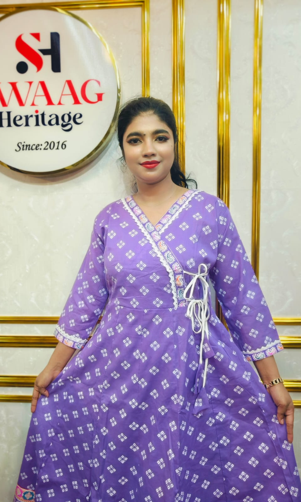 Boutique 2-Piece Long Anarkali Dress in Pure Cotton