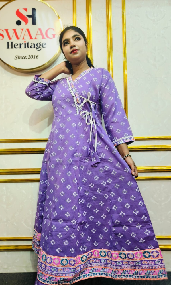 Boutique 2-Piece Long Anarkali Dress in Pure Cotton - Image 5