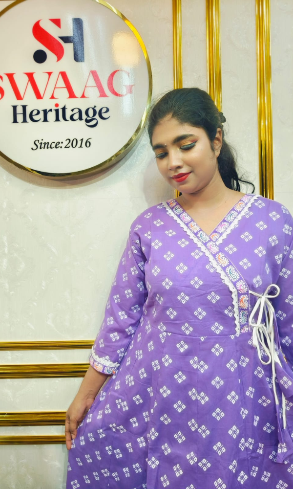 Boutique 2-Piece Long Anarkali Dress in Pure Cotton - Image 4