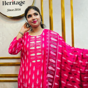 Grace in every thread | Pure cotton boutique three piece dress —exclusively by Swaag Heritage.