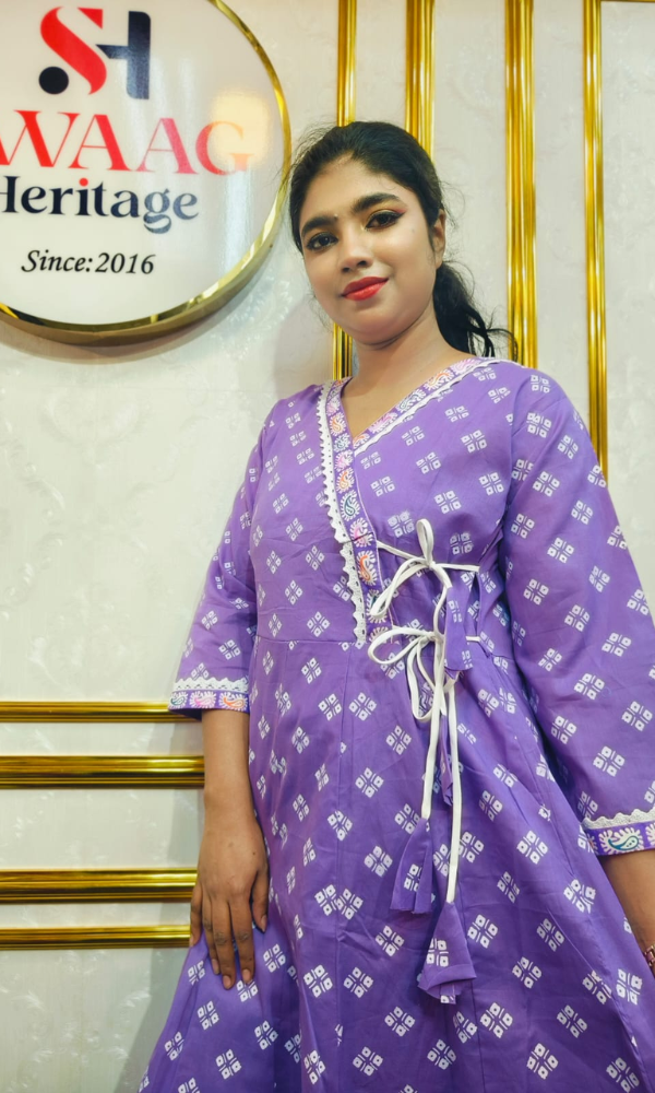 Boutique 2-Piece Long Anarkali Dress in Pure Cotton - Image 2