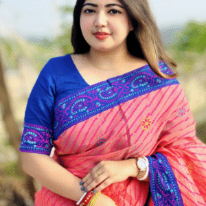 Premium Cotton Saree in Coral Pink– Comfortable Daily & Festive Wear