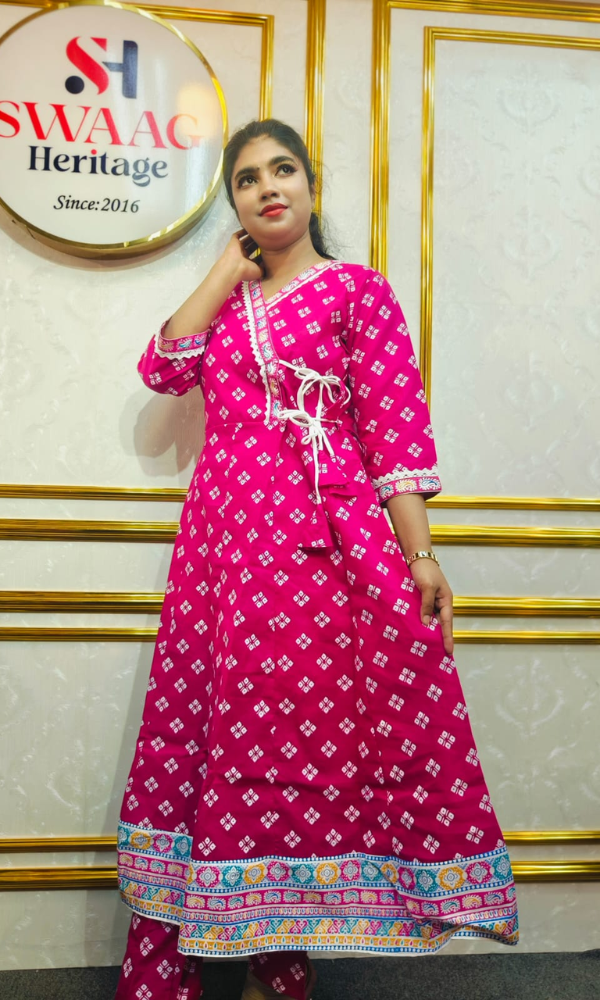 Boutique 2-Piece Long Anarkali Dress in Pure Cotton - Image 6
