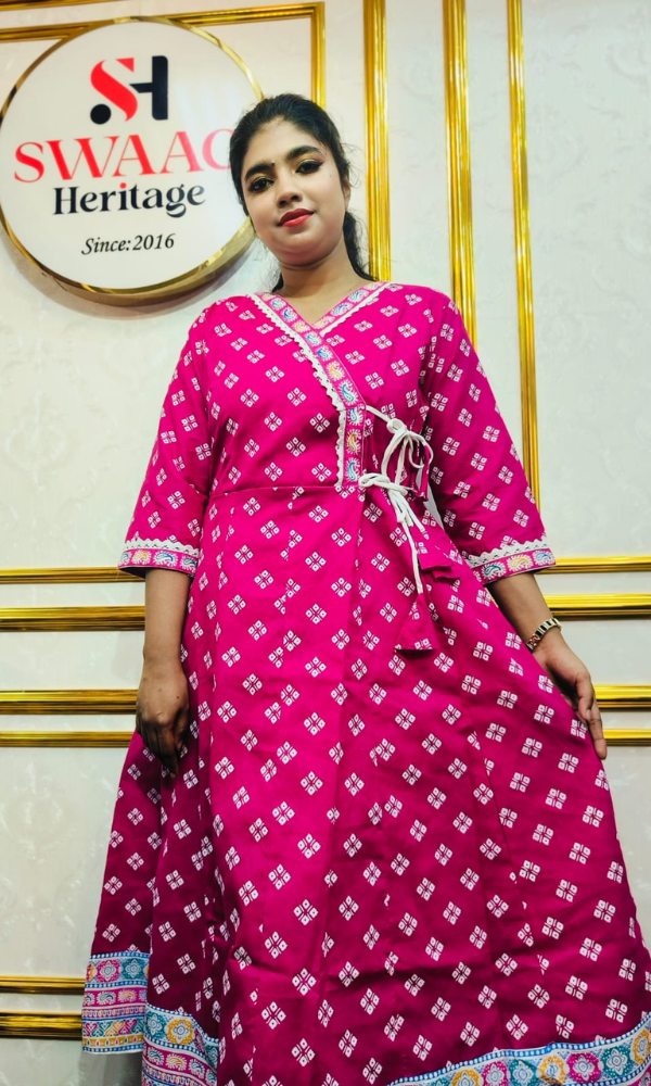 Boutique 2-Piece Long Anarkali Dress in Pure Cotton - Image 4