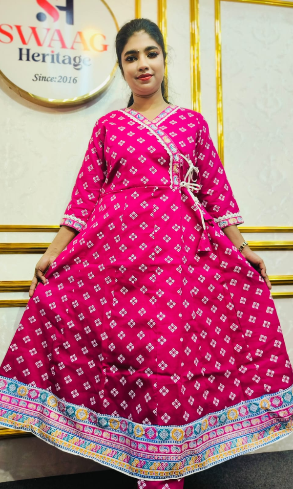 Boutique 2-Piece Long Anarkali Dress in Pure Cotton - Image 3