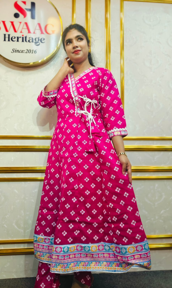 Boutique 2-Piece Long Anarkali Dress in Pure Cotton - Image 2