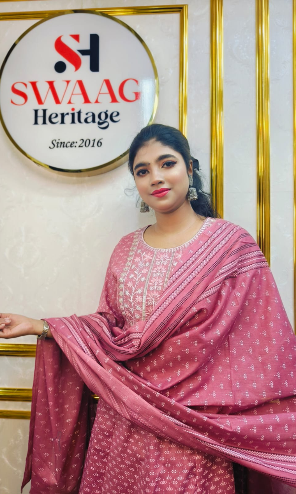 Grace in every thread | Pure cotton boutique Anarkali dress —exclusively by Swaag Heritage.