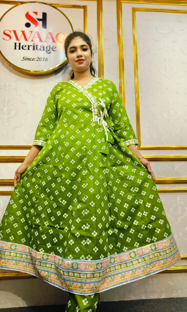 Boutique 2-Piece Long Anarkali Dress in Pure Cotton - Image 3