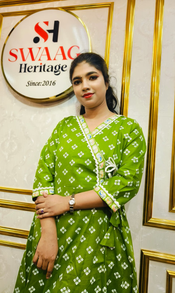 Boutique 2-Piece Long Anarkali Dress in Pure Cotton