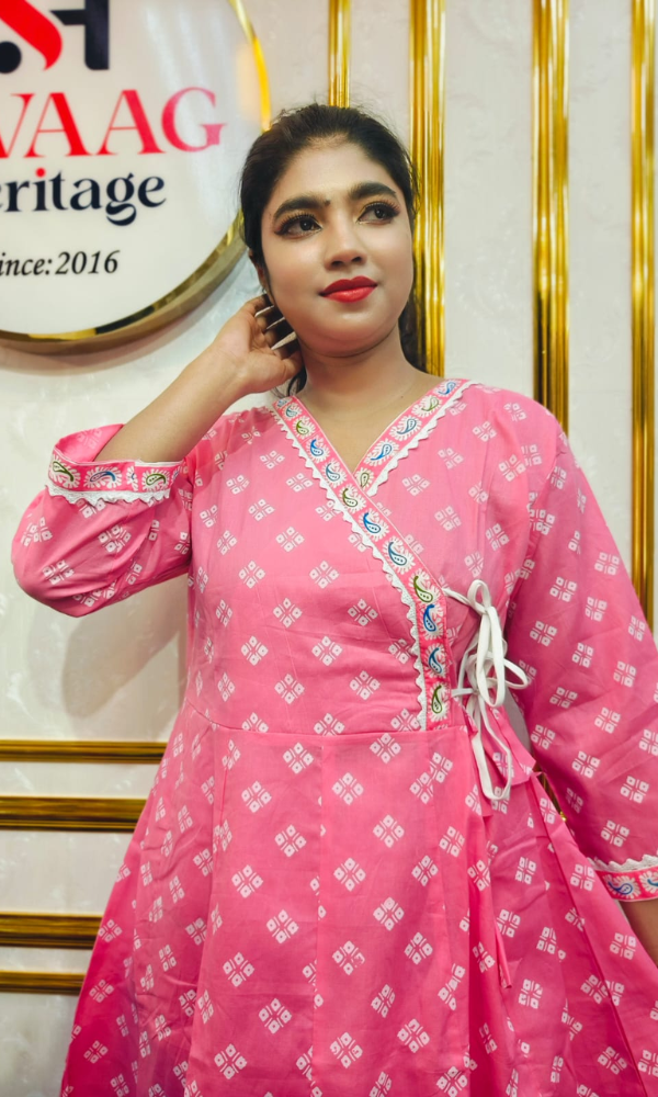 Boutique 2-Piece Long Anarkali Dress in Pure Cotton