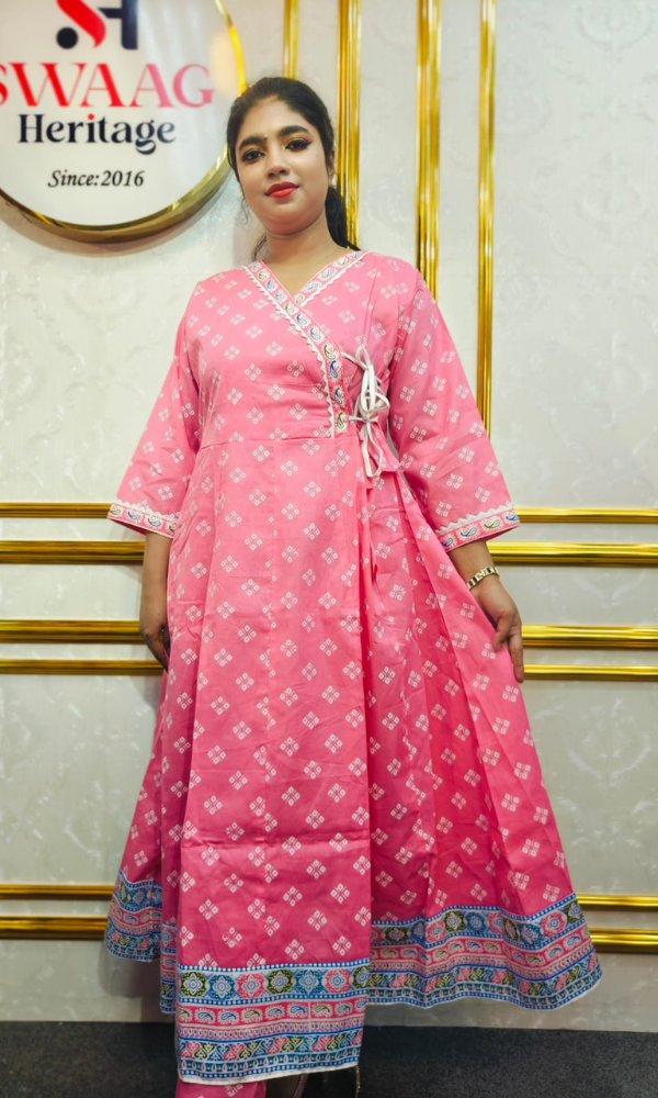 Boutique 2-Piece Long Anarkali Dress in Pure Cotton - Image 3