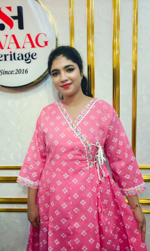 Boutique 2-Piece Long Anarkali Dress in Pure Cotton - Image 2