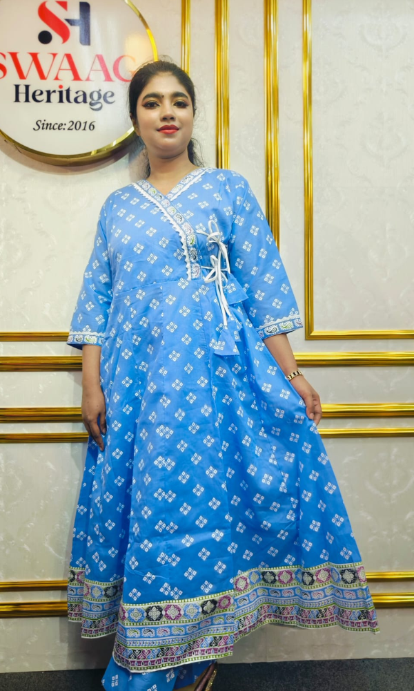 Boutique 2-Piece Long Anarkali Dress in Pure Cotton - Image 5