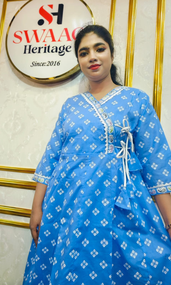 Boutique 2-Piece Long Anarkali Dress in Pure Cotton - Image 4