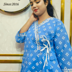 Boutique 2-Piece Long Anarkali Dress in Pure Cotton