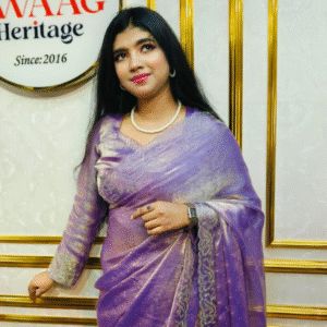 Lavender Luxury Party Wear Saree with Unstitched Blouse | Swaag Heritage