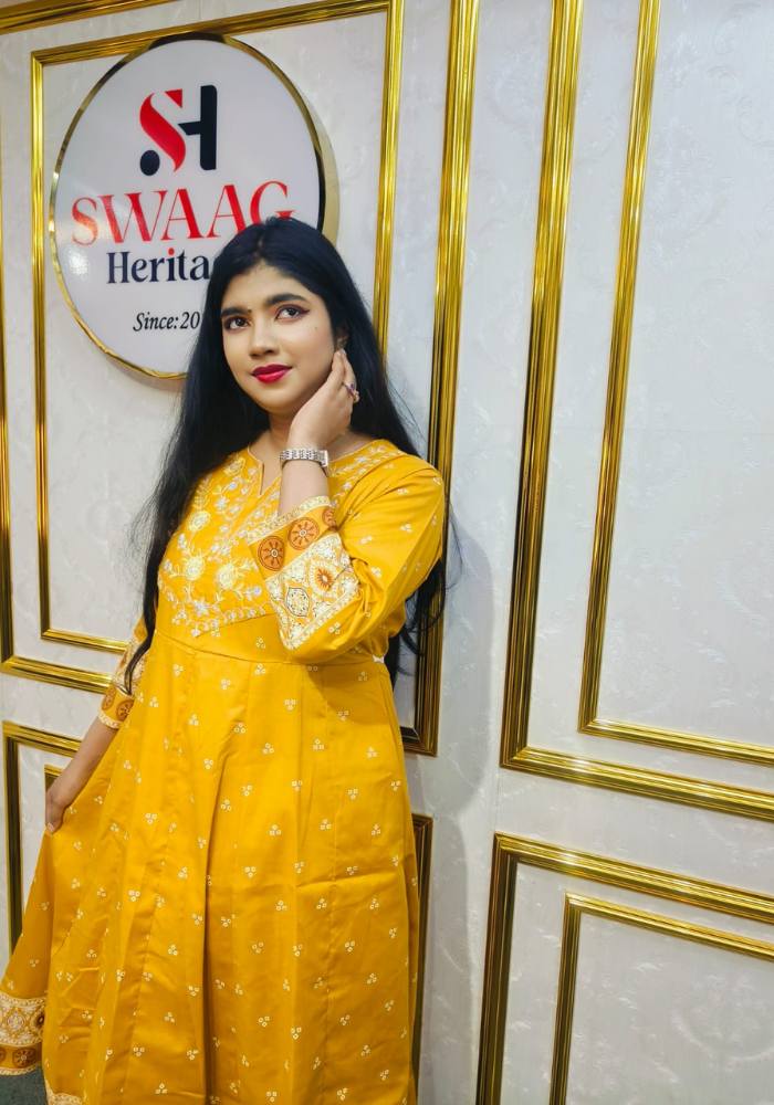 2-Piece Long Anarkali Dress with Sequence and Embroidery work - Image 3