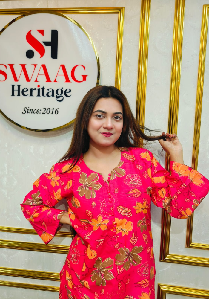 Premium cotton Floral Printed Long 2 Piece Dress