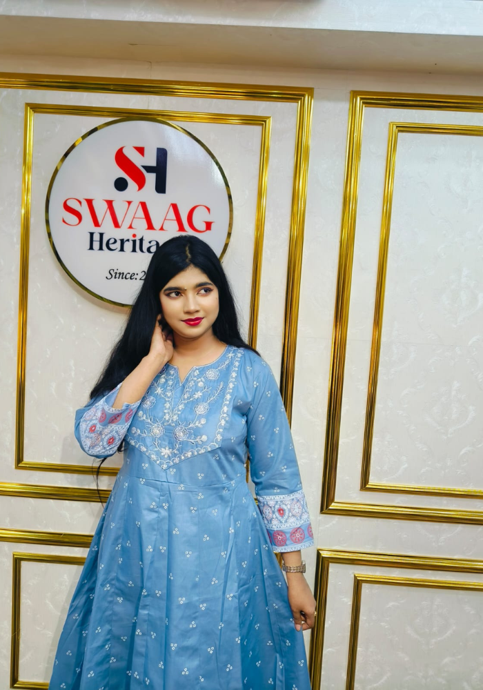 2-Piece Long Anarkali Dress with Sequence and Embroidery work - Image 5