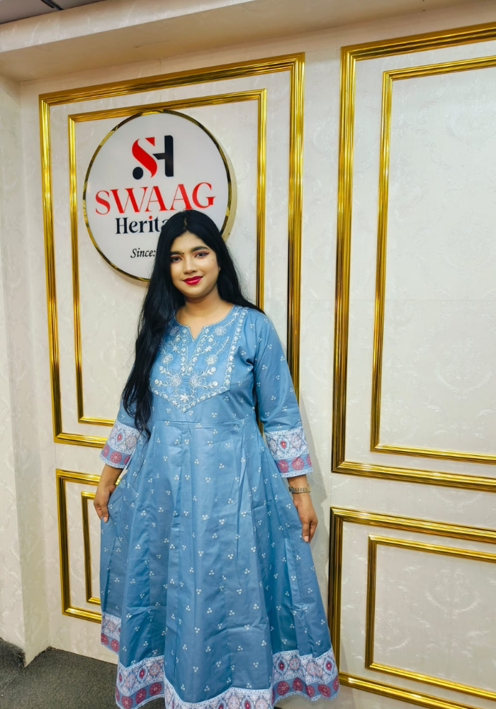 2-Piece Long Anarkali Dress with Sequence and Embroidery work - Image 4