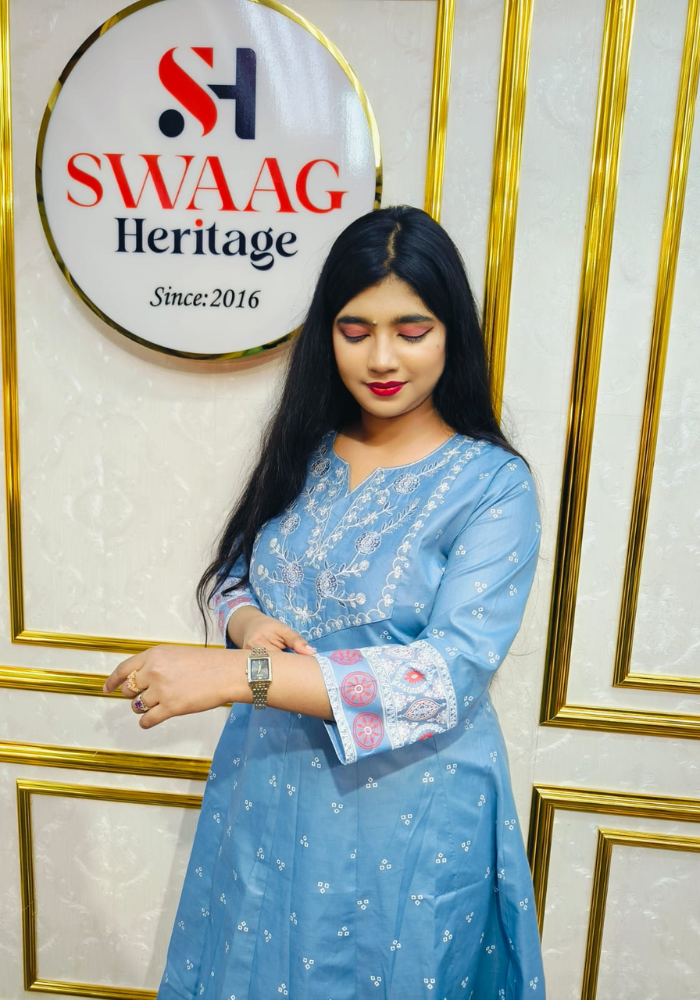 2-Piece Long Anarkali Dress with Sequence and Embroidery work - Image 3