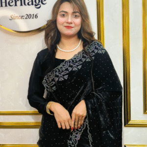Black Luxury Party Wear Saree with Unstitched Blouse | Swaag Heritage