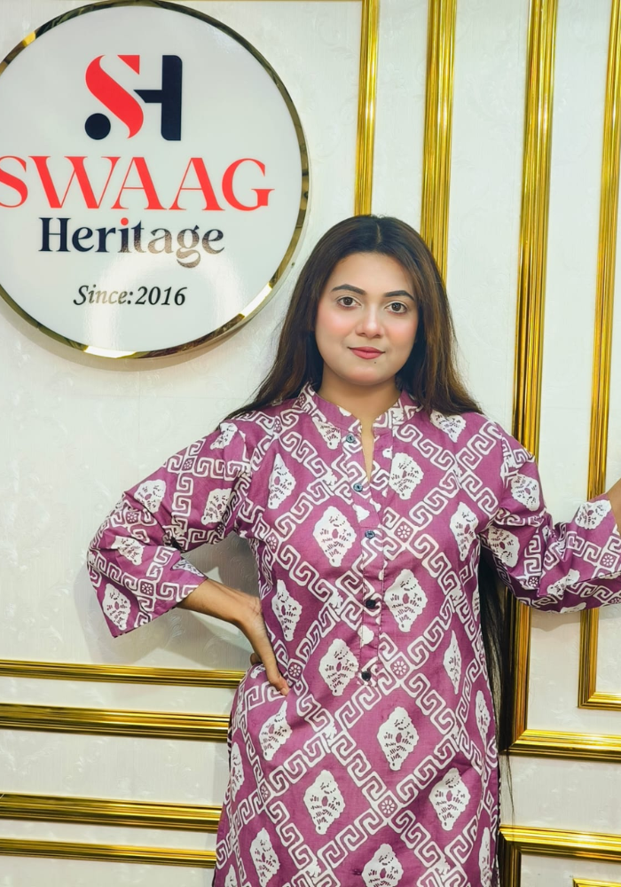 Dusty Mauve Tie-Dye Printed Cotton Co-Ord Set