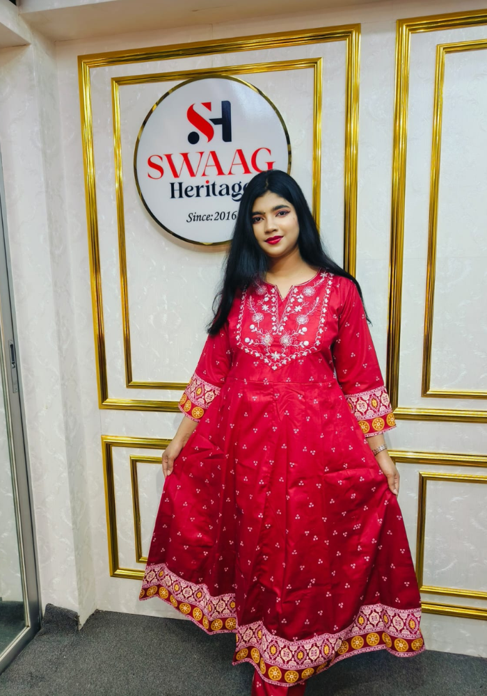 2-Piece Long Anarkali Dress with Sequence and Embroidery work - Image 5