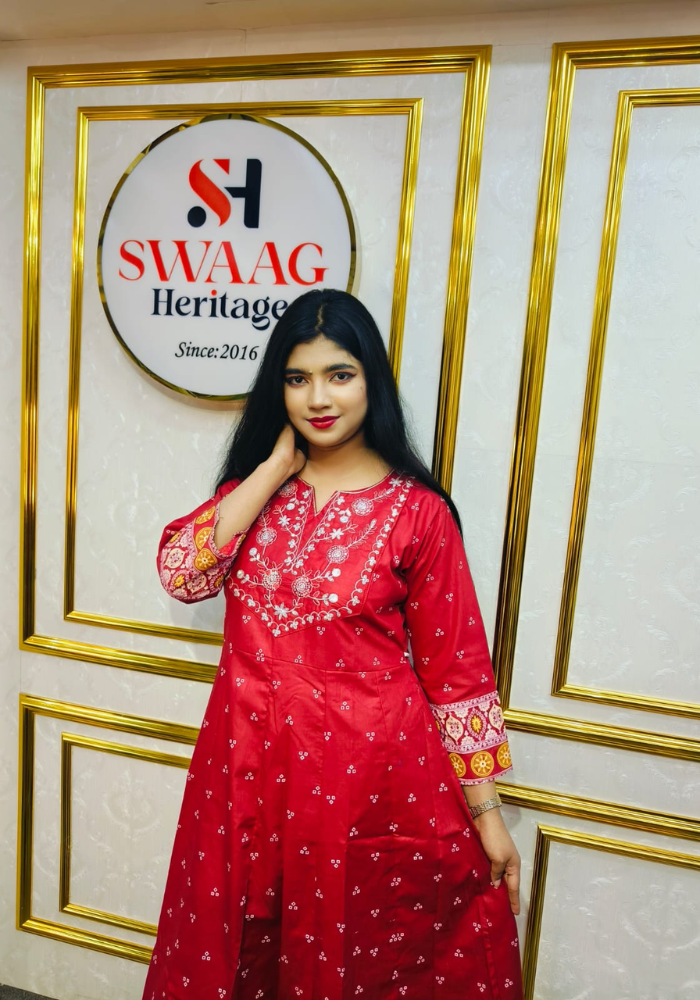 2-Piece Long Anarkali Dress with Sequence and Embroidery work