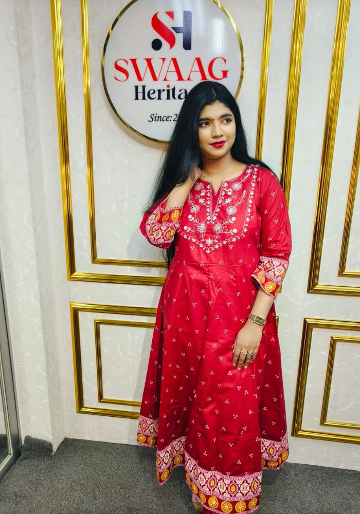 2-Piece Long Anarkali Dress with Sequence and Embroidery work - Image 3