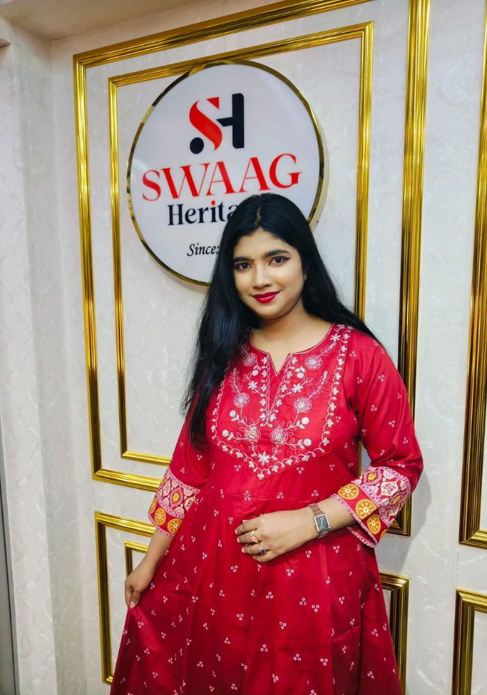 2-Piece Long Anarkali Dress with Sequence and Embroidery work - Image 2