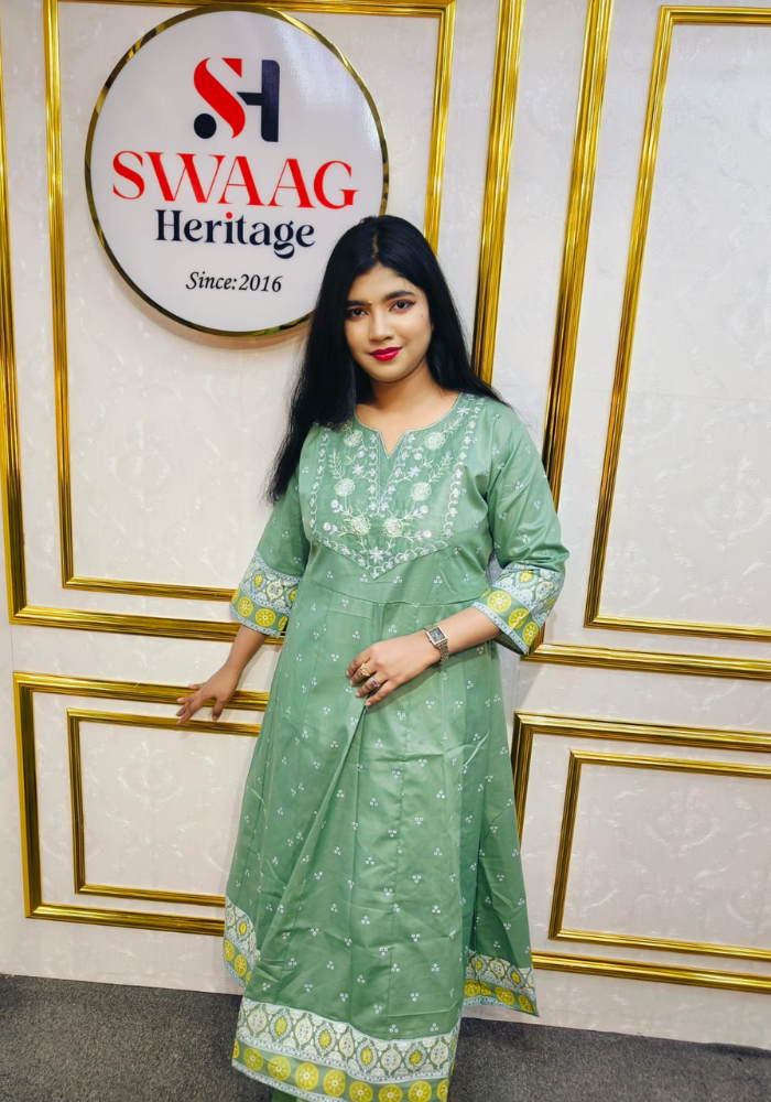 2-Piece Long Anarkali Dress with Sequence and Embroidery work - Image 6