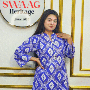 Blue Tie-Dye Printed Cotton Co-Ord Set