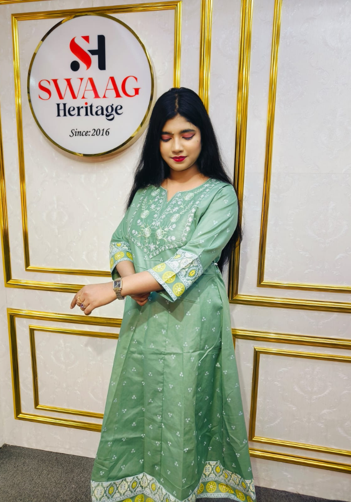 2-Piece Long Anarkali Dress with Sequence and Embroidery work - Image 5