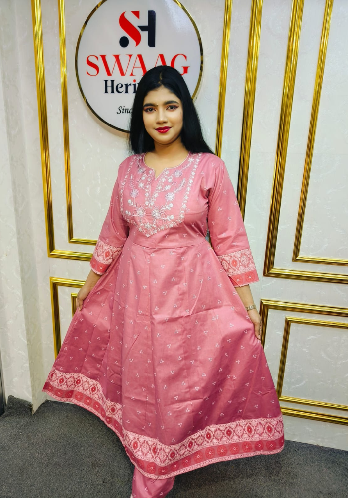 2-Piece Long Anarkali Dress with Sequence and Embroidery work - Image 5